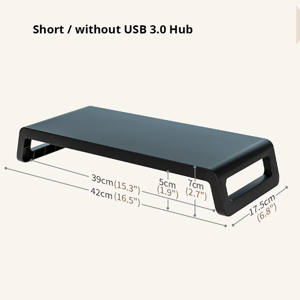 Monitor Desk Stand for Reduced Neck Strain ABS Legs Aluminium Monitor Riser with USB3.0 Hub PC Computer Laptop Desktop Organizer