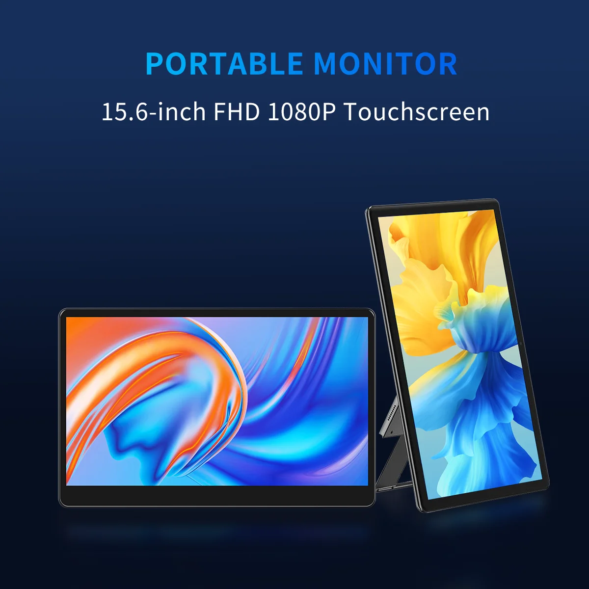 15.6 inch Touch Portable Monitor FHD 1920x1080 Second Screen Display HDMI USB Type C for PS 4/5 Xbox Switch PC Laptop with Stand