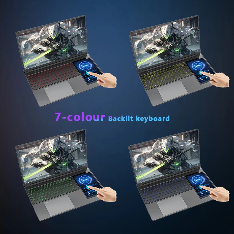Alternative view of TUHUI Dual Screen Laptop 15.6 Inch IPS 7 Inch Touch Screen Gaming Laptops Intel N100 16G/32G DDR4 1TB SSD Win11 Notebook