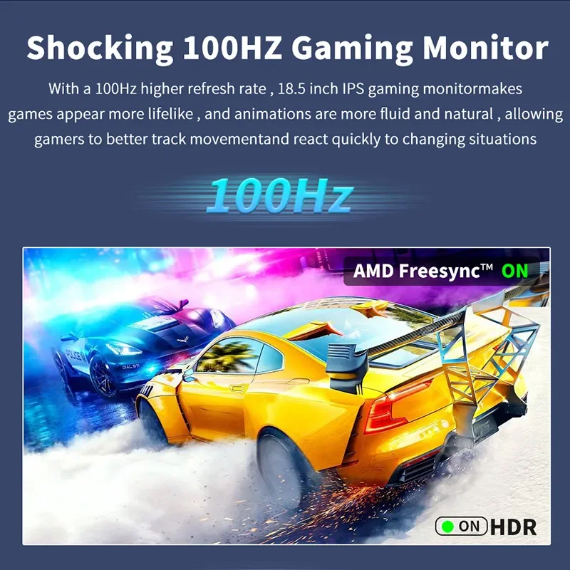 Alternative view of HGFRTEE 18.5inch Portable Monitor ADS-IPS 100Hz RGB100% Extended Display Laptop Second Screen With VESA Hole&Stand