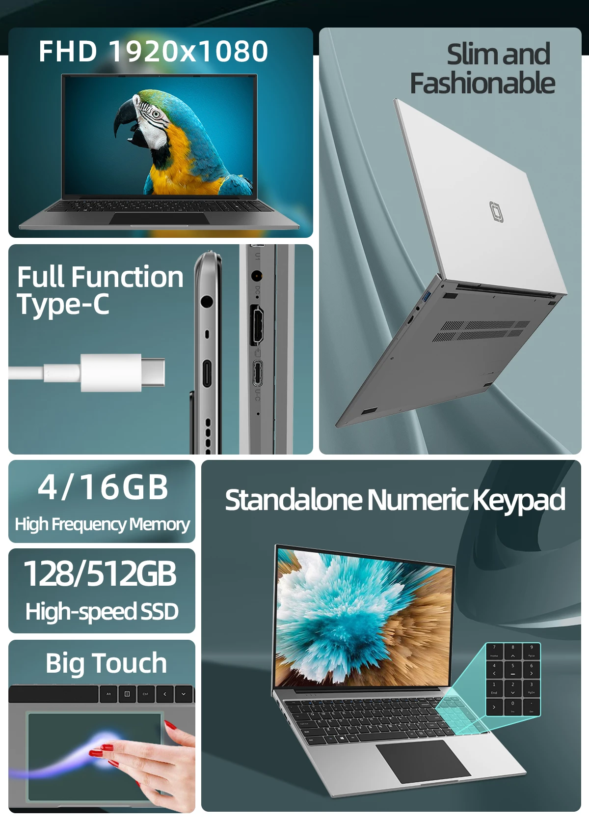 Jumper 16 inch laptop lightweight and portable all new business office game book authentic laptop