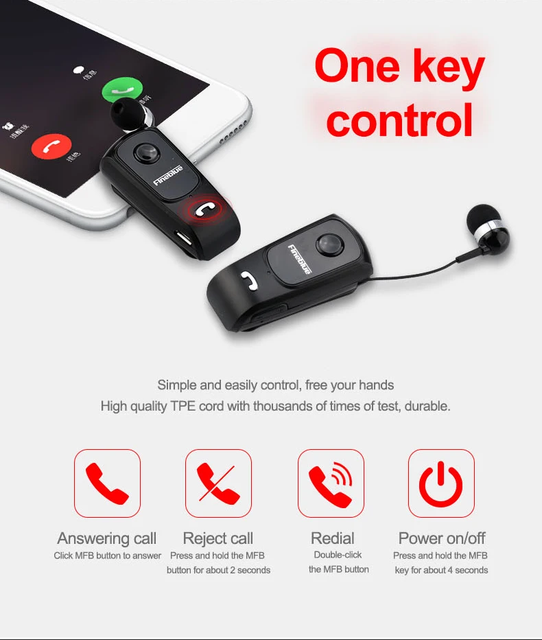 Alternative view of Fineblue F920 pro Collar Bluetooth Earphone Wireless Headphone In the Lotus Clip on Handsfree Headset ears with removable wire