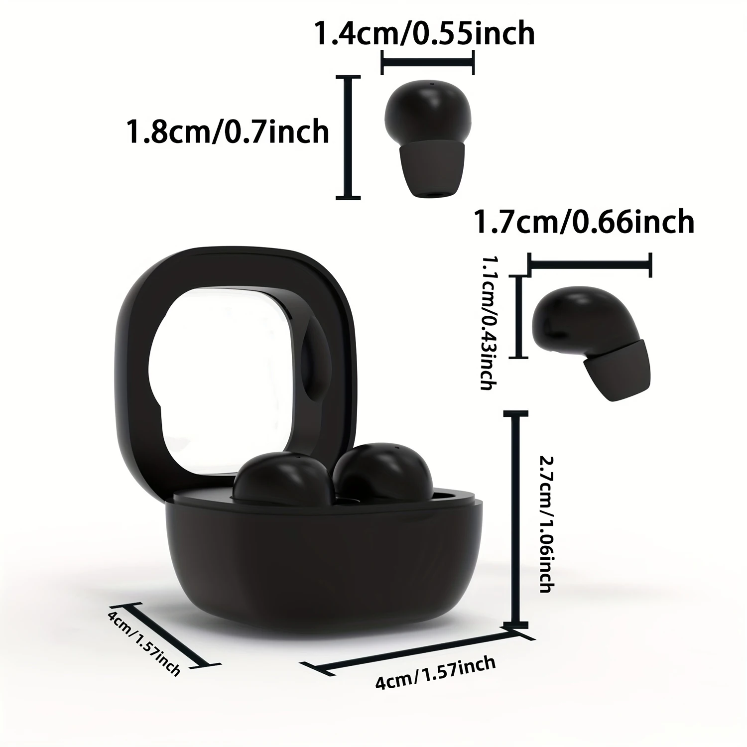 SK Small Headphones Wireless Bluetooth Headset Sport Sleeping Invisible Comfortable To Wear Bass Earbuds Earphone For All Phones