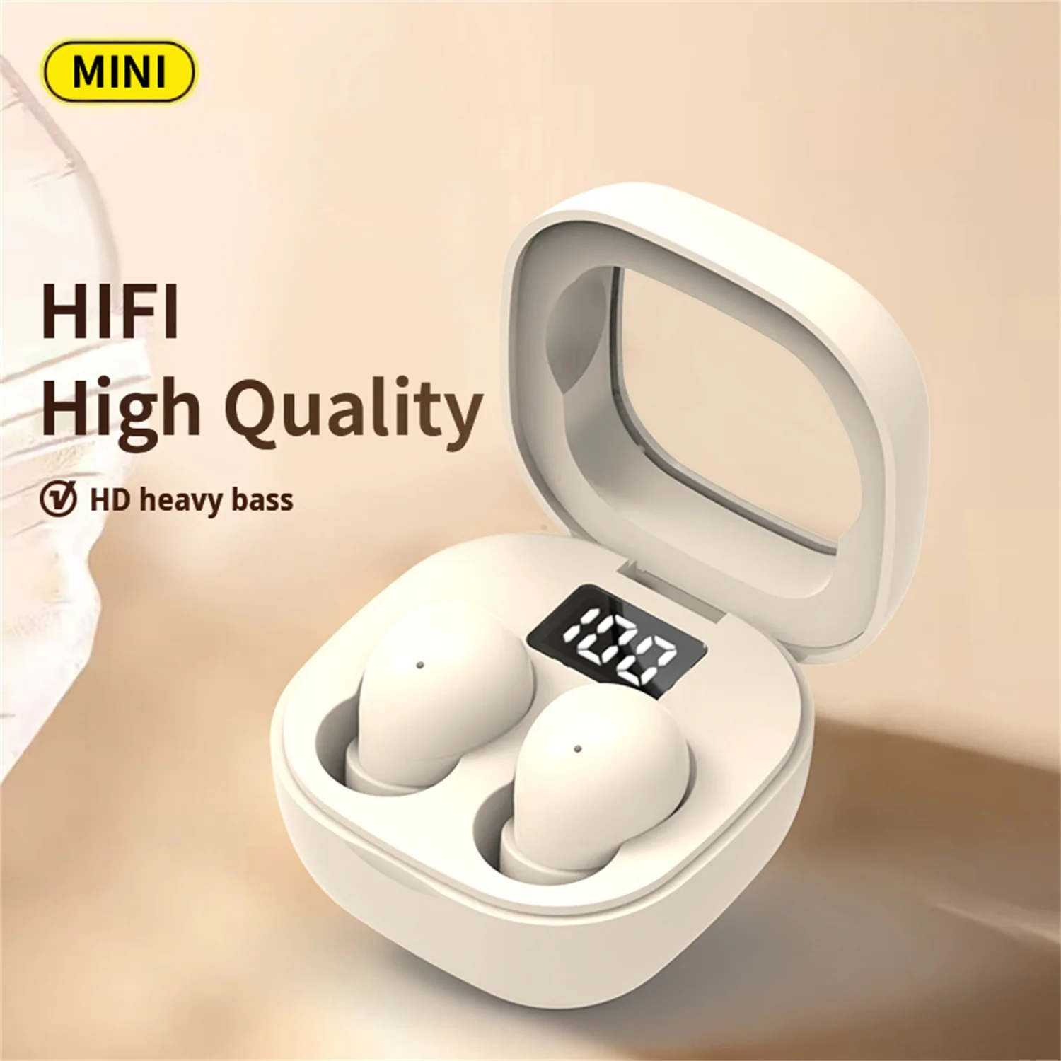 SK Small Headphones Wireless Bluetooth Headset Sport Sleeping Invisible Comfortable To Wear Bass Earbuds Earphone For All Phones
