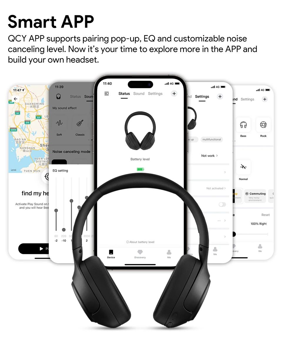 QCY H3 ANC Wireless Headphones Bluetooth 5.4 Hi-Res Audio Over Ear Headset 43dB Hybrid Active Noise Cancellation Earphones 60H QCY H3 ANC Wireless Headphones Bluetooth 5.4 Hi-Res Audio Over Ear Headset 43dB Hybrid Active Noise Cancellation Earphones 60H