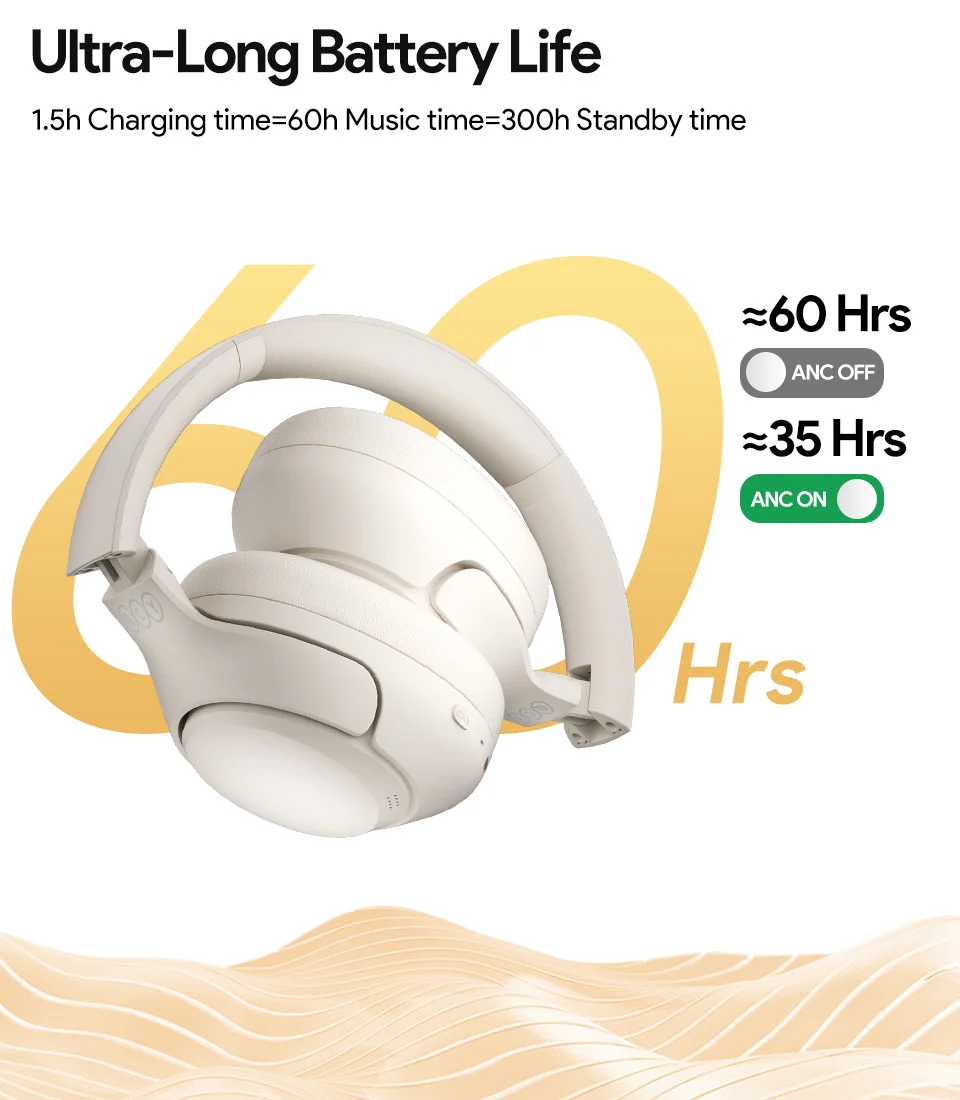 QCY H3 ANC Wireless Headphones Bluetooth 5.4 Hi-Res Audio Over Ear Headset 43dB Hybrid Active Noise Cancellation Earphones 60H QCY H3 ANC Wireless Headphones Bluetooth 5.4 Hi-Res Audio Over Ear Headset 43dB Hybrid Active Noise Cancellation Earphones 60H