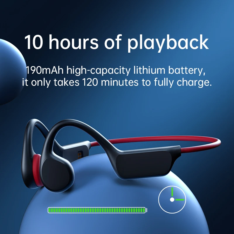 Alternative view of Bone Conduction Earphones Bluetooth Wireless IPX8 Waterproof MP3 Player Hifi Ear-hook Headphone With Mic Headset For Swimming