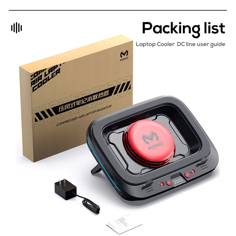 Alternative view of FL08 Strong Wind Cooling Stand Base Bracket Pad Powerful Fan Pressure Game Laptop Radiator