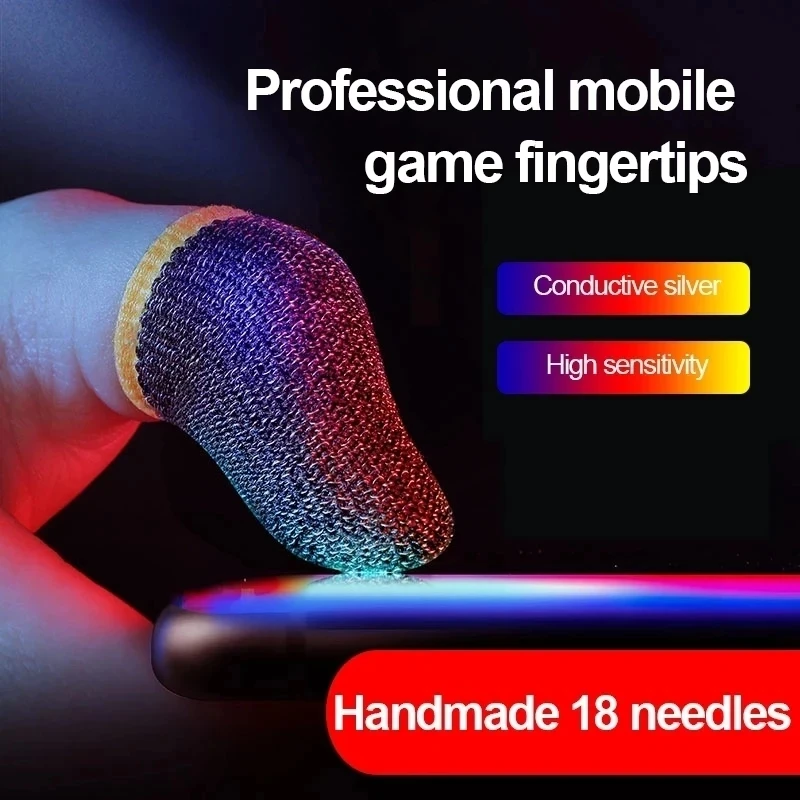 Alternative view of Gaming Finger Sleeve Breathable Fingertips For PUBG Games Anti-Sweat Touch Screen Finger Cots Cover Sensitive Mobile Touch Glove