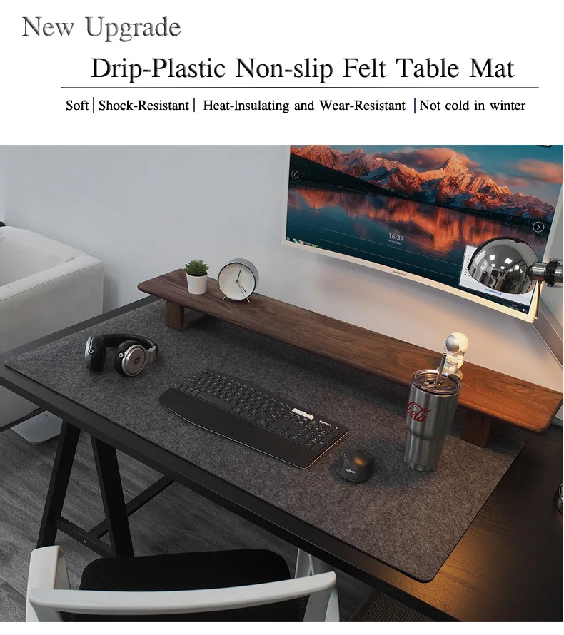 Cushion Large XXL gaming mouse pad Computer Desk Mat Table Keyboard Wool Felt Laptop Desk Non-slip deskpad Mousepad