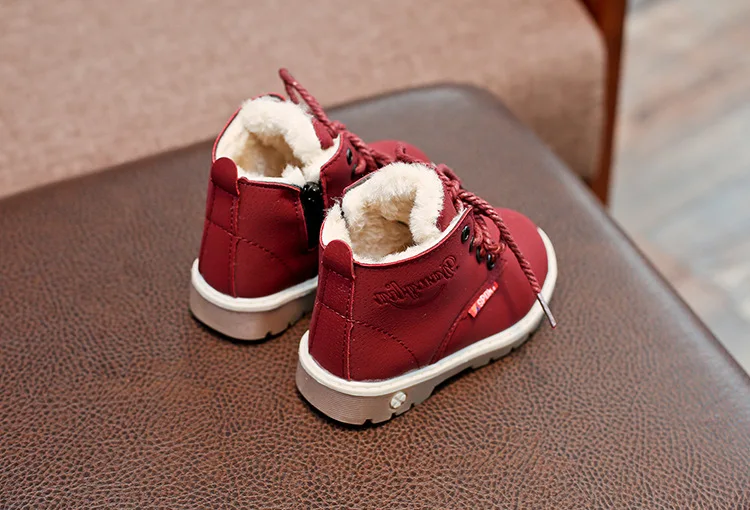 Children Casual Shoes Autumn Winter Boots Boys Shoes Fashion Leather Soft Antislip Girls Boots 21-30 Sport Running Shoes