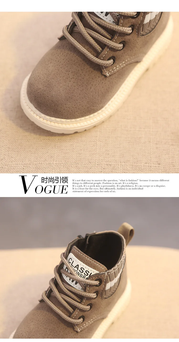 Children Casual Shoes Autumn Winter Boots Boys Shoes Fashion Leather Soft Antislip Girls Boots 21-30 Sport Running Shoes