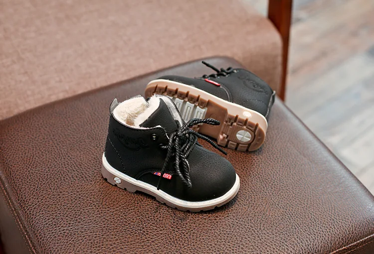 Children Casual Shoes Autumn Winter Boots Boys Shoes Fashion Leather Soft Antislip Girls Boots 21-30 Sport Running Shoes