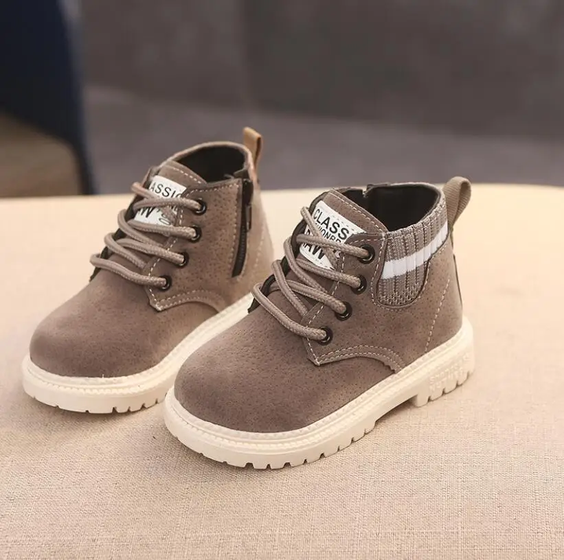 Alternative view of Children Casual Shoes Autumn Winter Boots Boys Shoes Fashion Leather Soft Antislip Girls Boots 21-30 Sport Running Shoes