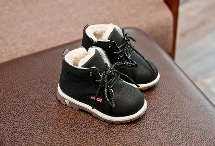 Children Casual Shoes Autumn Winter Boots Boys Shoes Fashion Leather Soft Antislip Girls Boots 21-30 Sport Running Shoes