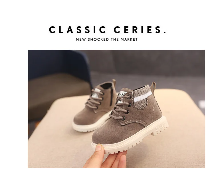 Children Casual Shoes Autumn Winter Boots Boys Shoes Fashion Leather Soft Antislip Girls Boots 21-30 Sport Running Shoes