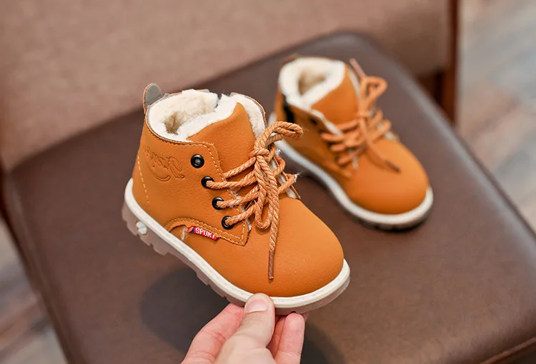 Children Casual Shoes Autumn Winter Boots Boys Shoes Fashion Leather Soft Antislip Girls Boots 21-30 Sport Running Shoes