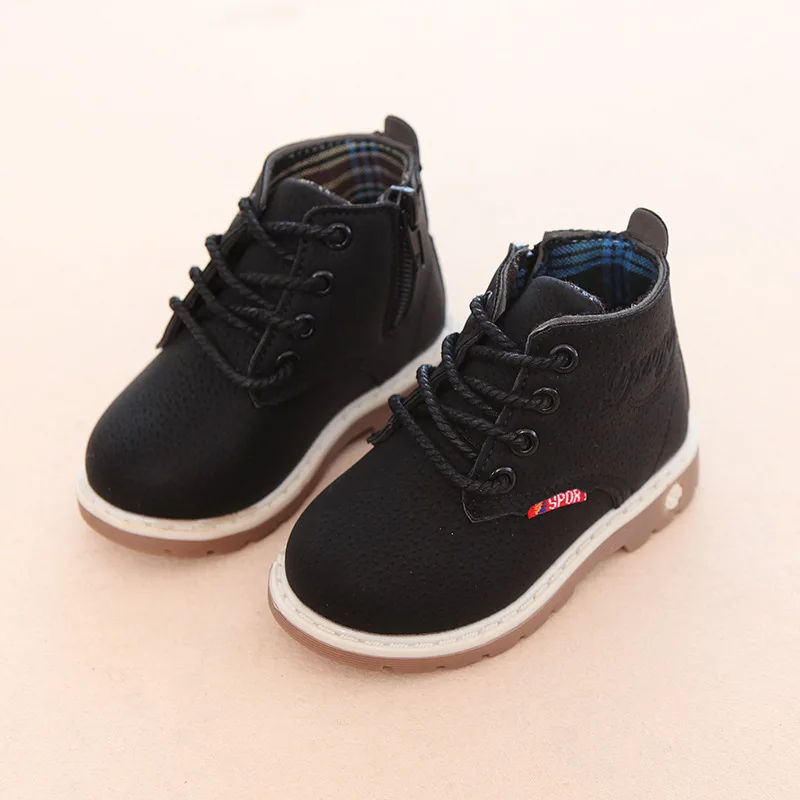 Children Casual Shoes Autumn Winter Boots Boys Shoes Fashion Leather Soft Antislip Girls Boots 21-30 Sport Running Shoes