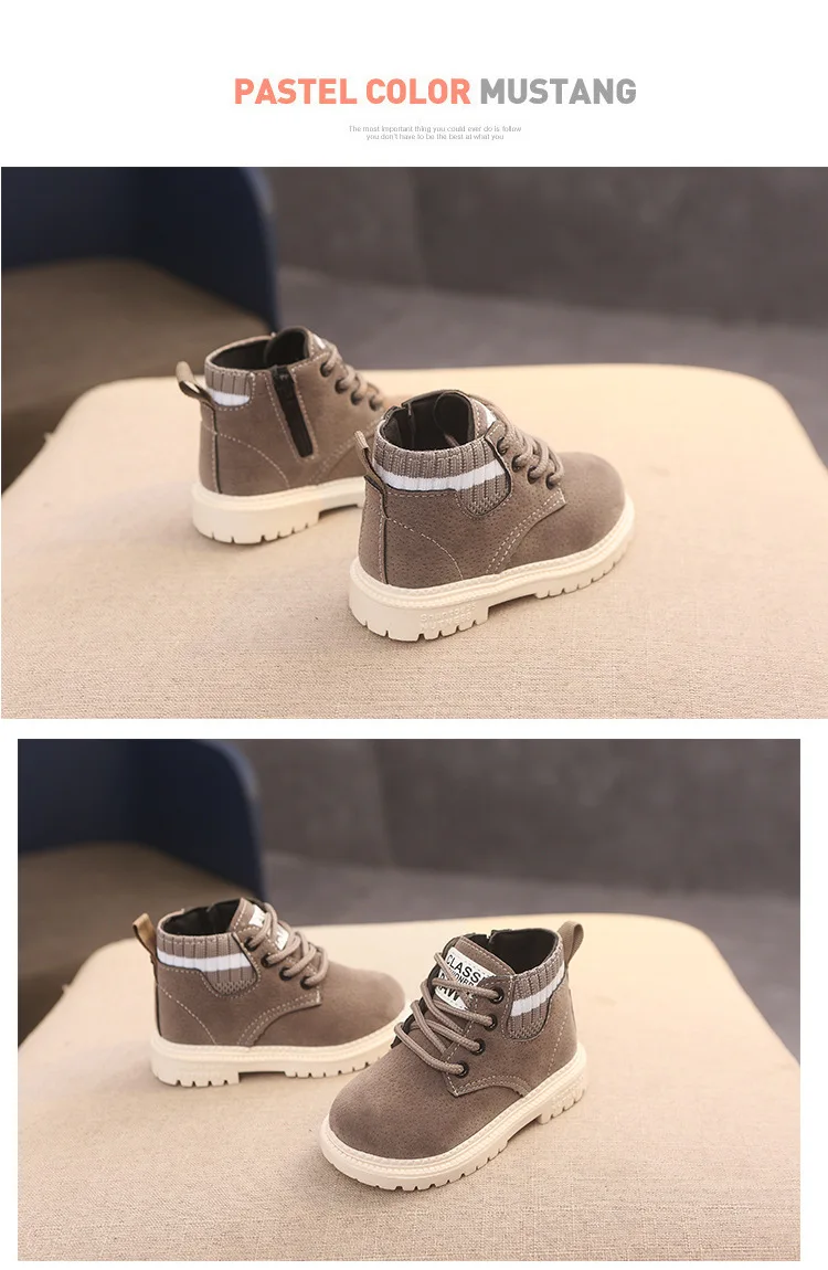 Children Casual Shoes Autumn Winter Boots Boys Shoes Fashion Leather Soft Antislip Girls Boots 21-30 Sport Running Shoes
