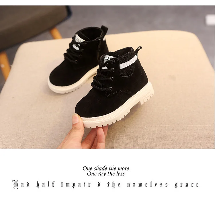 Children Casual Shoes Autumn Winter Boots Boys Shoes Fashion Leather Soft Antislip Girls Boots 21-30 Sport Running Shoes