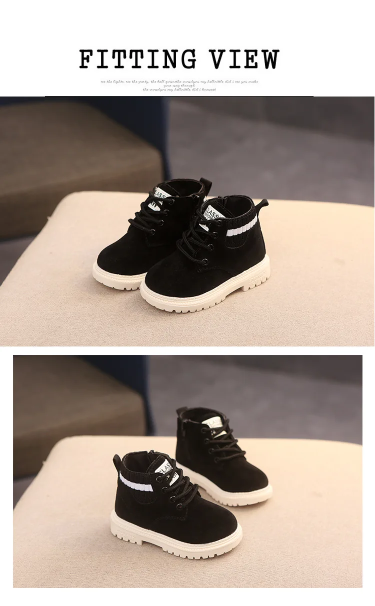 Children Casual Shoes Autumn Winter Boots Boys Shoes Fashion Leather Soft Antislip Girls Boots 21-30 Sport Running Shoes