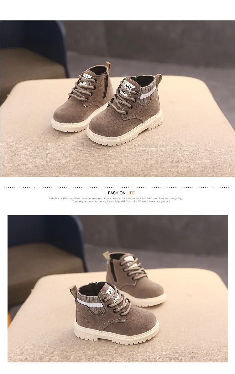 Children Casual Shoes Autumn Winter Boots Boys Shoes Fashion Leather Soft Antislip Girls Boots 21-30 Sport Running Shoes