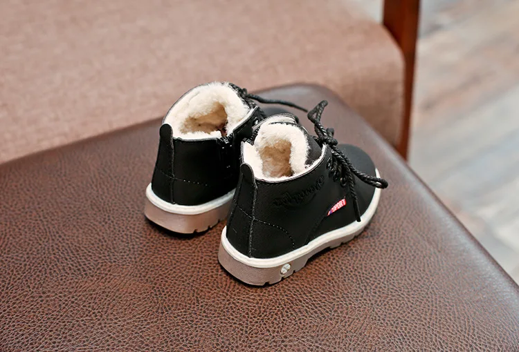 Children Casual Shoes Autumn Winter Boots Boys Shoes Fashion Leather Soft Antislip Girls Boots 21-30 Sport Running Shoes