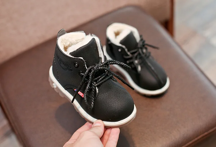 Children Casual Shoes Autumn Winter Boots Boys Shoes Fashion Leather Soft Antislip Girls Boots 21-30 Sport Running Shoes