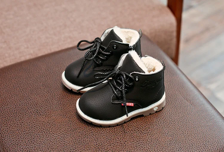 Children Casual Shoes Autumn Winter Boots Boys Shoes Fashion Leather Soft Antislip Girls Boots 21-30 Sport Running Shoes