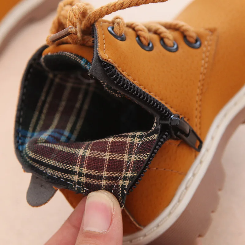 Children Casual Shoes Autumn Winter Boots Boys Shoes Fashion Leather Soft Antislip Girls Boots 21-30 Sport Running Shoes