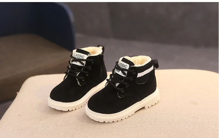 Children Casual Shoes Autumn Winter Boots Boys Shoes Fashion Leather Soft Antislip Girls Boots 21-30 Sport Running Shoes