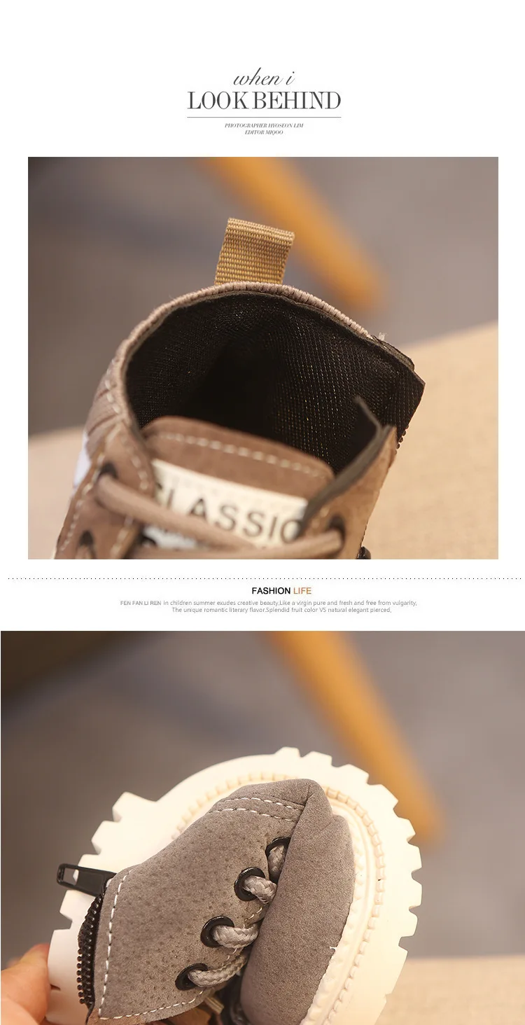 Children Casual Shoes Autumn Winter Boots Boys Shoes Fashion Leather Soft Antislip Girls Boots 21-30 Sport Running Shoes