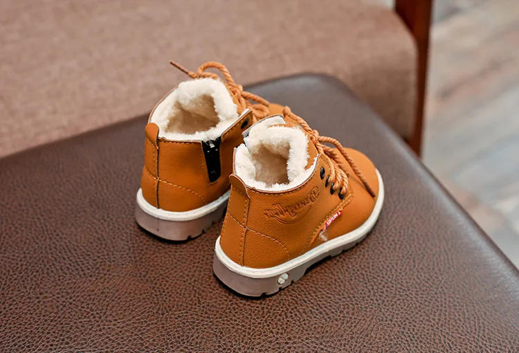 Children Casual Shoes Autumn Winter Boots Boys Shoes Fashion Leather Soft Antislip Girls Boots 21-30 Sport Running Shoes