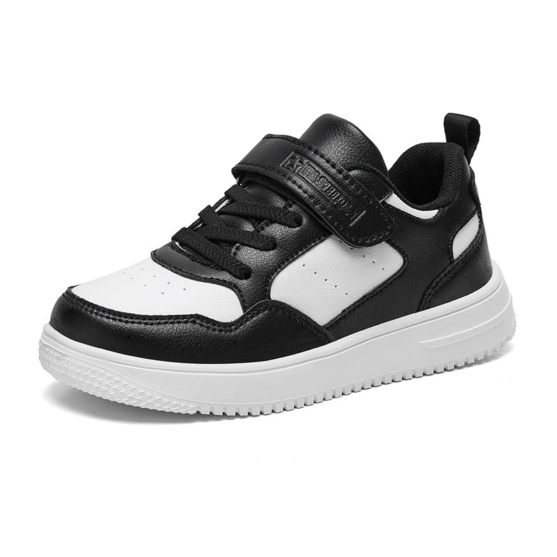 Children Sneaker Boys Shoes Leather Flat Kids Black White Shoes for Girl Lightweight Sports Tennis Boy Sneaker Free Shipping