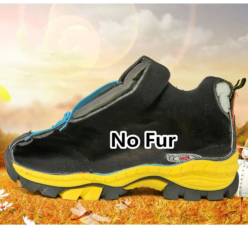 Winter Hiking Shoes Boy Kids Snow Boots Teenagers Children Shoe Walking Climbing Sneakers Leather Waterproof Non-slip Sport Warm