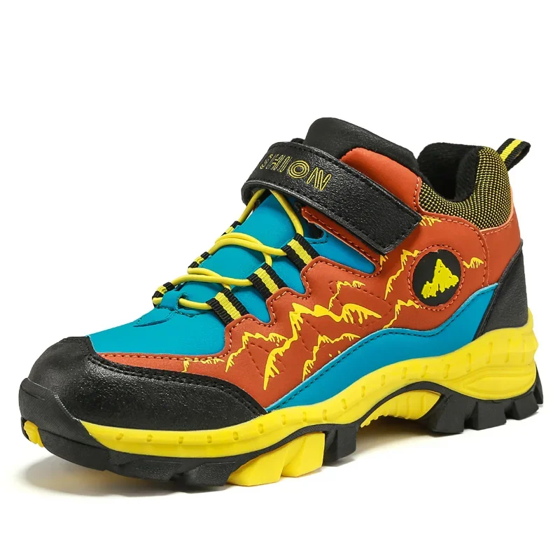 Alternative view of Winter Hiking Shoes Boy Kids Snow Boots Teenagers Children Shoe Walking Climbing Sneakers Leather Waterproof Non-slip Sport Warm