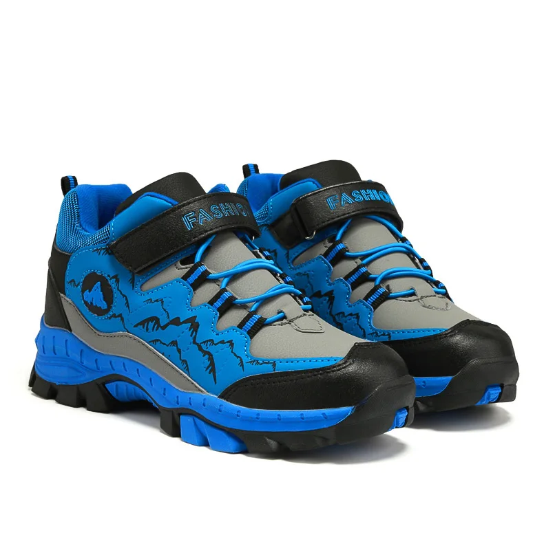 Winter Hiking Shoes Boy Kids Snow Boots Teenagers Children Shoe Walking Climbing Sneakers Leather Waterproof Non-slip Sport Warm