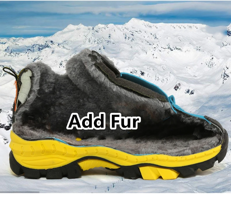 Winter Hiking Shoes Boy Kids Snow Boots Teenagers Children Shoe Walking Climbing Sneakers Leather Waterproof Non-slip Sport Warm