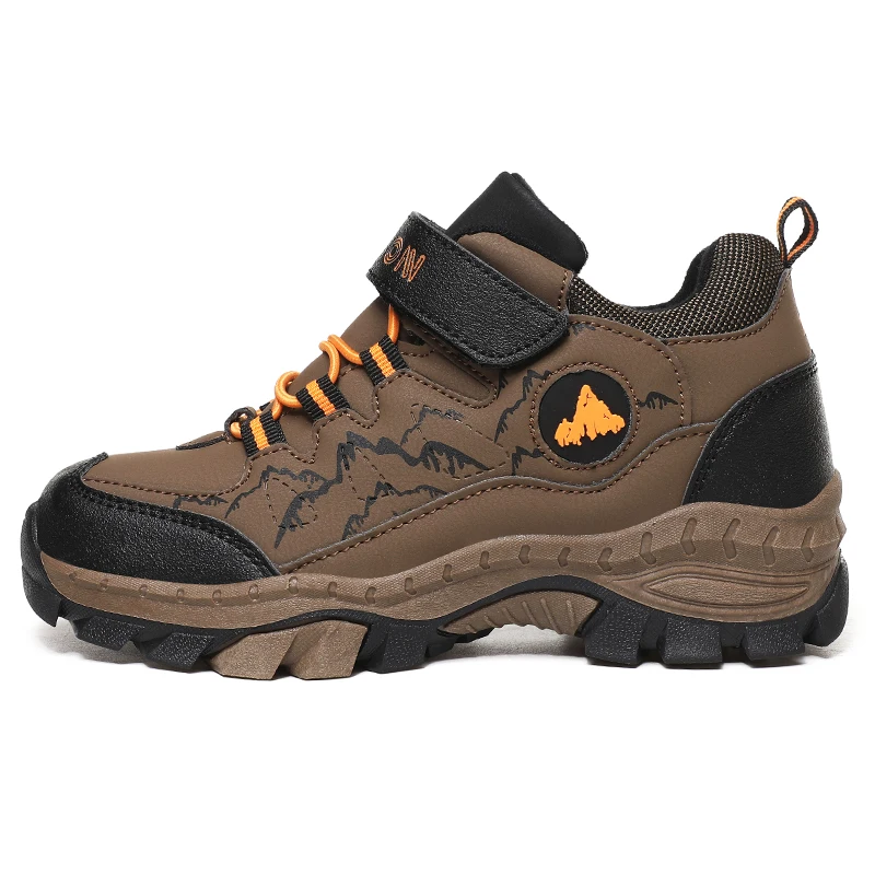 Winter Hiking Shoes Boy Kids Snow Boots Teenagers Children Shoe Walking Climbing Sneakers Leather Waterproof Non-slip Sport Warm