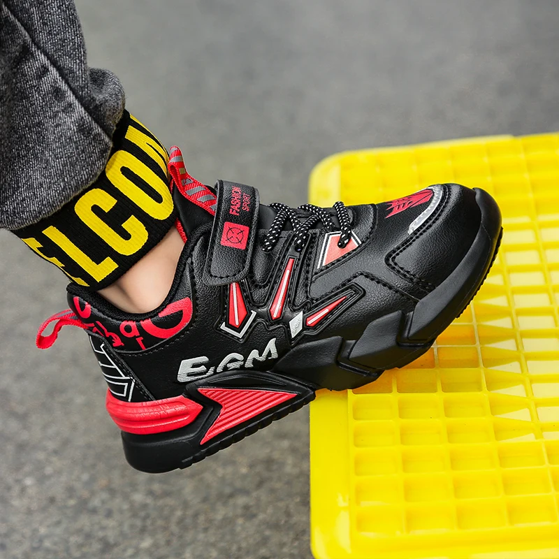 Four Seasons Sport Kids Sneakers Boys Outdoor Casual Shoes for Children Leather Non Slip Fashion Tenis Running