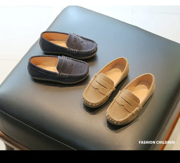 Boy Leather Shoe Fashion Solid Color Versatile Kids School Causal Single Shoes Breathable Non-slip Children Slip-on Flat Loafers Boy Leather Shoe Fashion Solid Color Versatile Kids School Causal Single Shoes Breathable Non-slip Children Slip-on Flat Loafers