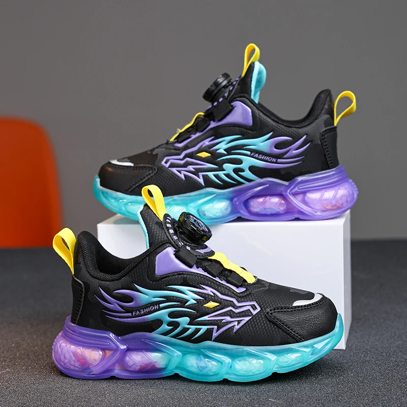 Fashion Children Shoes Boys Sneaker Dragon Print 2024 Kids Sports Tennis Platform Chunky Spring Outdoor Boy Shoes Sneaker - Image 3