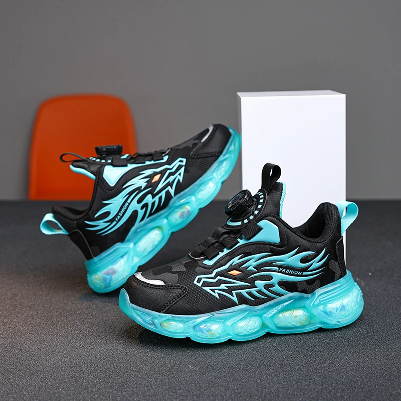 Fashion Children Shoes Boys Sneaker Dragon Print 2024 Kids Sports Tennis Platform Chunky Spring Outdoor Boy Shoes Sneaker - Image 4