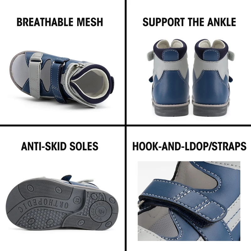 Alternative view of Orthopedic Sandal for Boys Kids High-Top Ankle Brace Support,Splicing Buckle Strap Summer Children Shoes with Corrective Insole