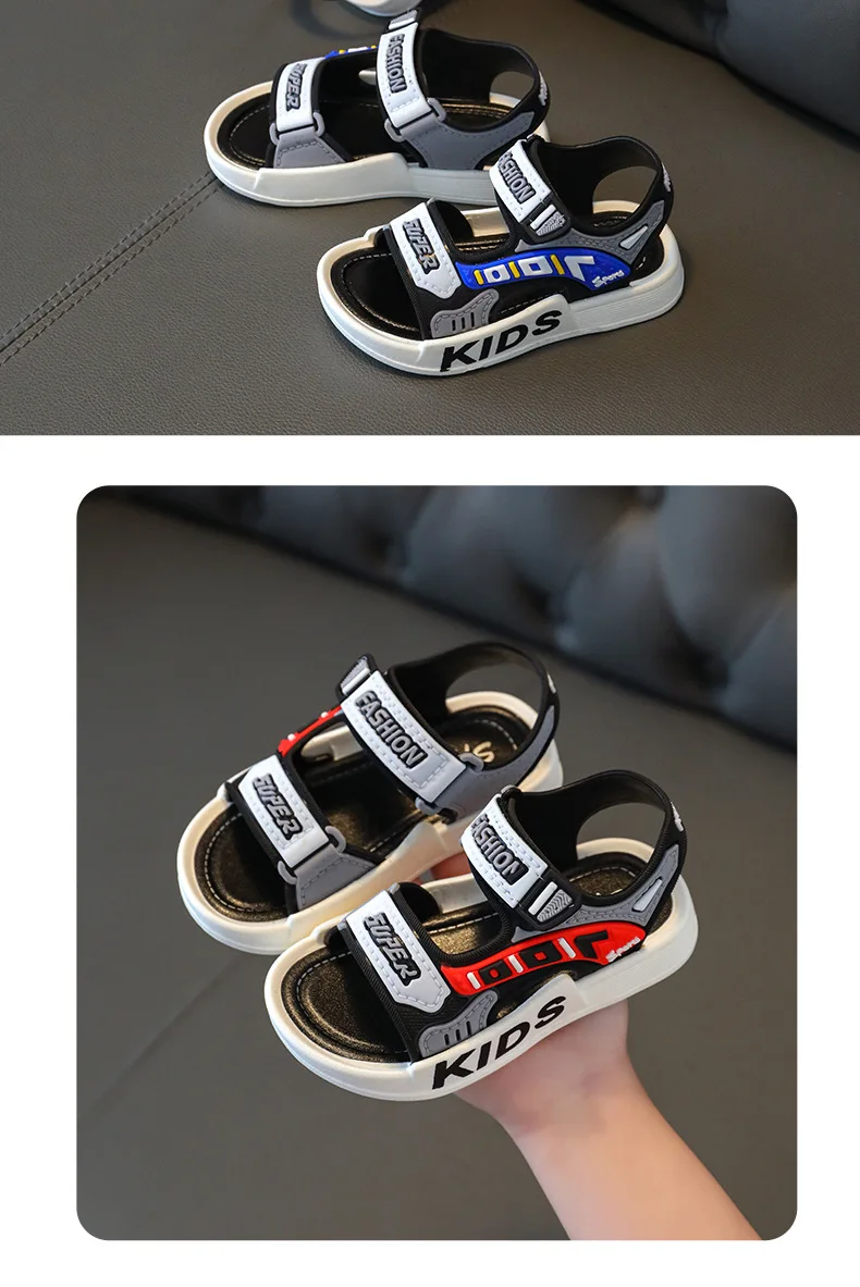 sandalias 23 Boy Fashion Child Sandals Summer Children's Sneakers Anti Slip Soft Sole Casual Beach Shoes Kid Shoes zapatos niña