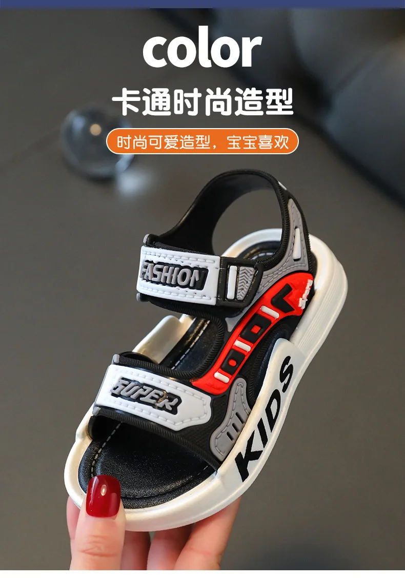 sandalias 23 Boy Fashion Child Sandals Summer Children's Sneakers Anti Slip Soft Sole Casual Beach Shoes Kid Shoes zapatos niña