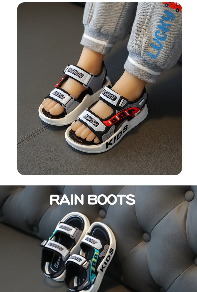 sandalias 23 Boy Fashion Child Sandals Summer Children's Sneakers Anti Slip Soft Sole Casual Beach Shoes Kid Shoes zapatos niña