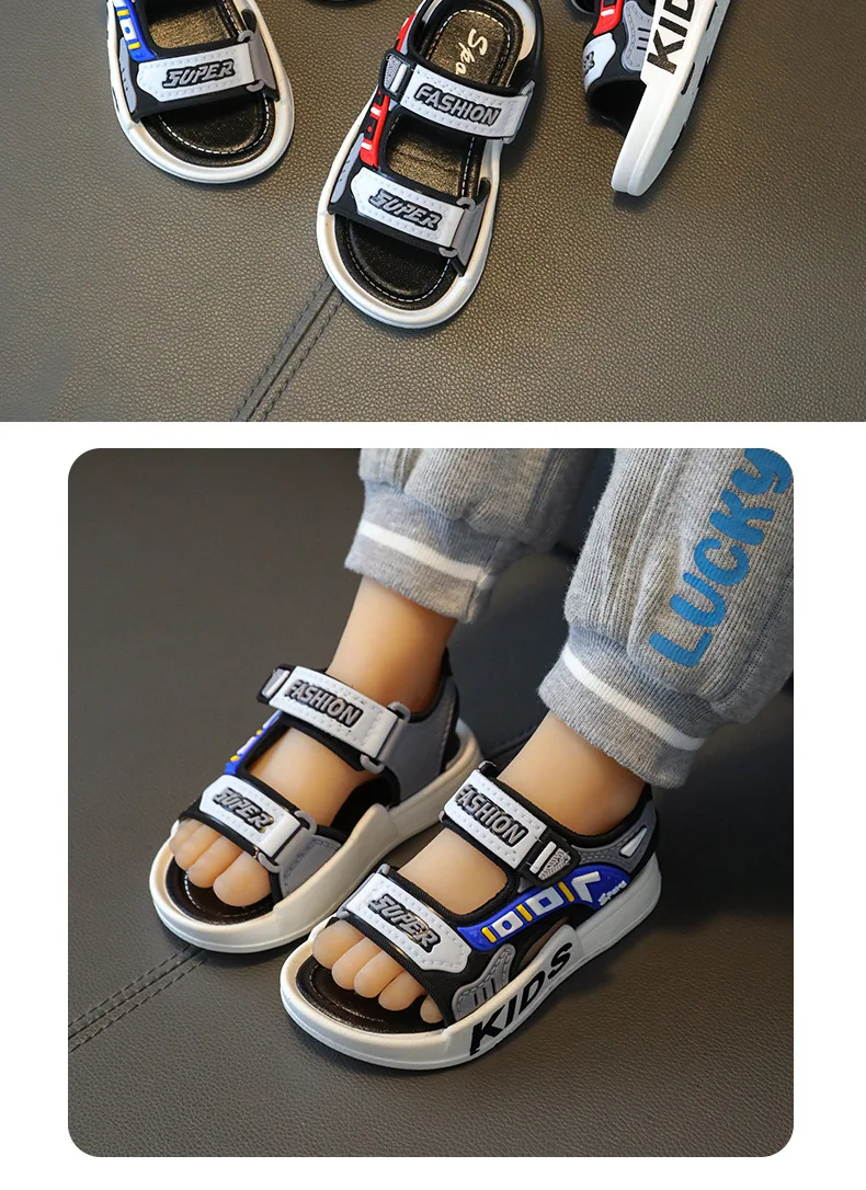 sandalias 23 Boy Fashion Child Sandals Summer Children's Sneakers Anti Slip Soft Sole Casual Beach Shoes Kid Shoes zapatos niña