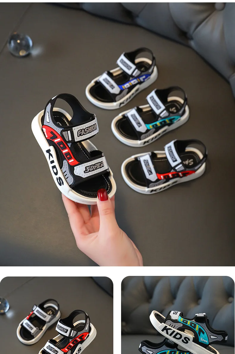 sandalias 23 Boy Fashion Child Sandals Summer Children's Sneakers Anti Slip Soft Sole Casual Beach Shoes Kid Shoes zapatos niña