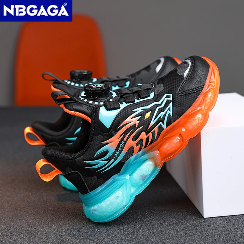 Alternative view of New Anti-skid Leather Kids Sneakers for Boys Running  Walking Lightweight Casual Shoes With Fashion Dragon Pattern Size 28-39